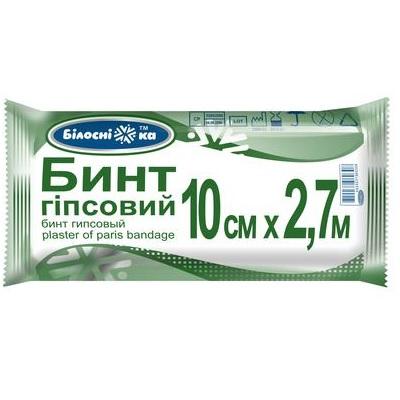 Бинт гіпсовий "Білосніжка", 10см*2,7м